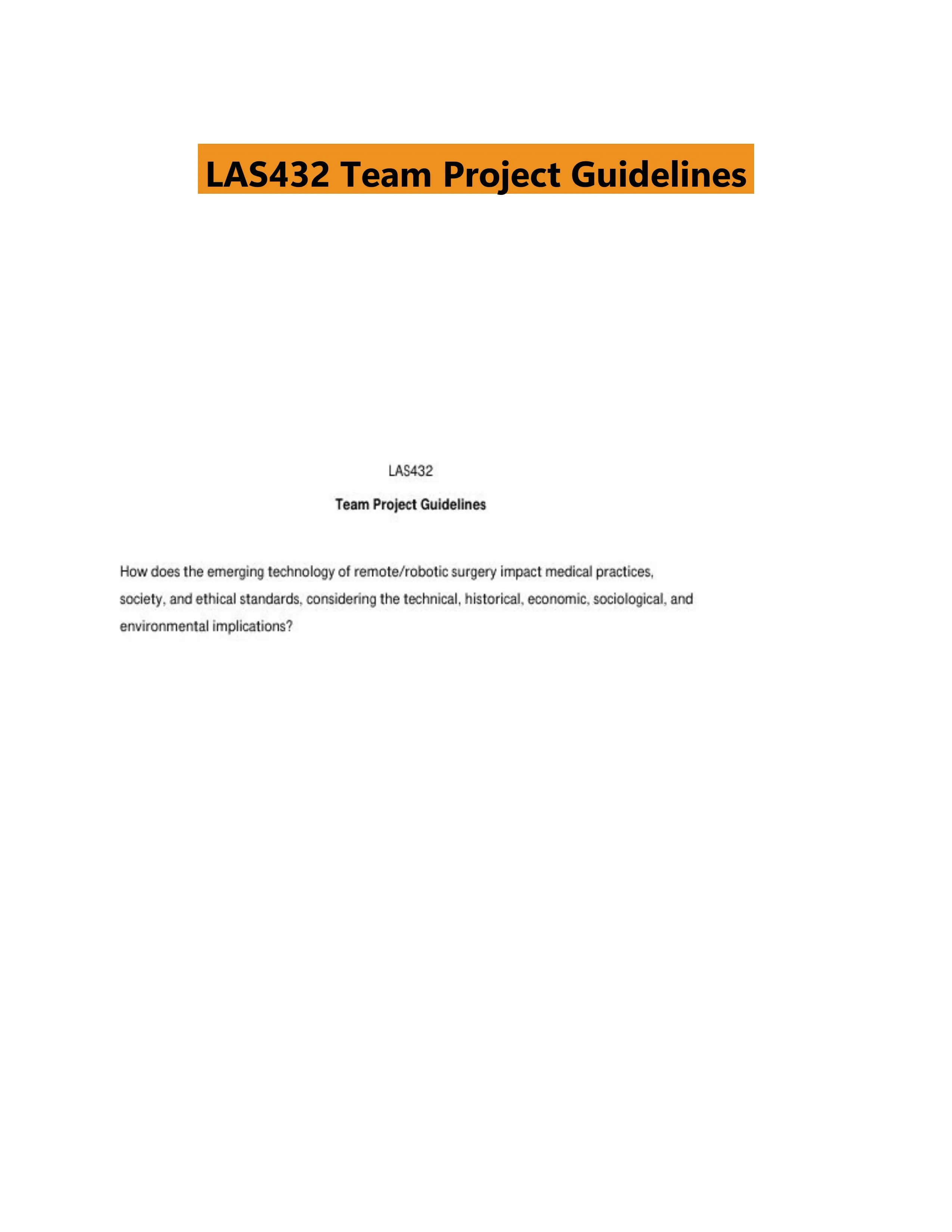 LAS432 Team Project Guidelines