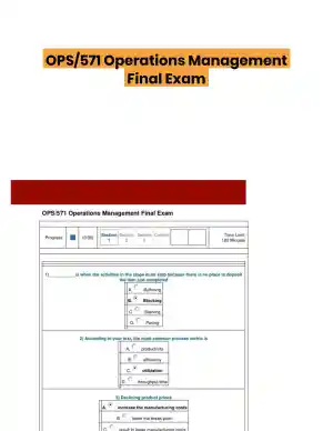 OPS/571 Operations Management Final Exam