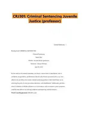 CRJ301: Criminal Sentencing Juvenile Justice (professor)