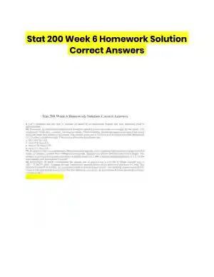 Stat 200 Week 6 Homework Solution Correct Answers