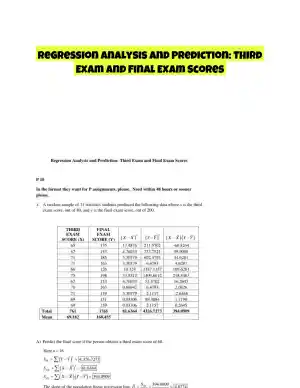 Regression Analysis and Prediction: Third Exam and Final Exam Scores