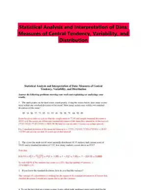 Statistical Analysis and Interpretation of Data: Measures of Central Tendency, Variability, and Distribution