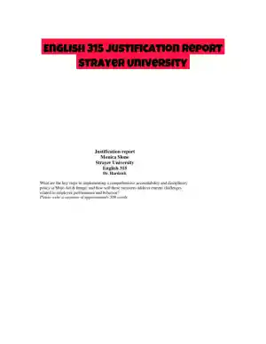 English 315 Justification report Strayer University