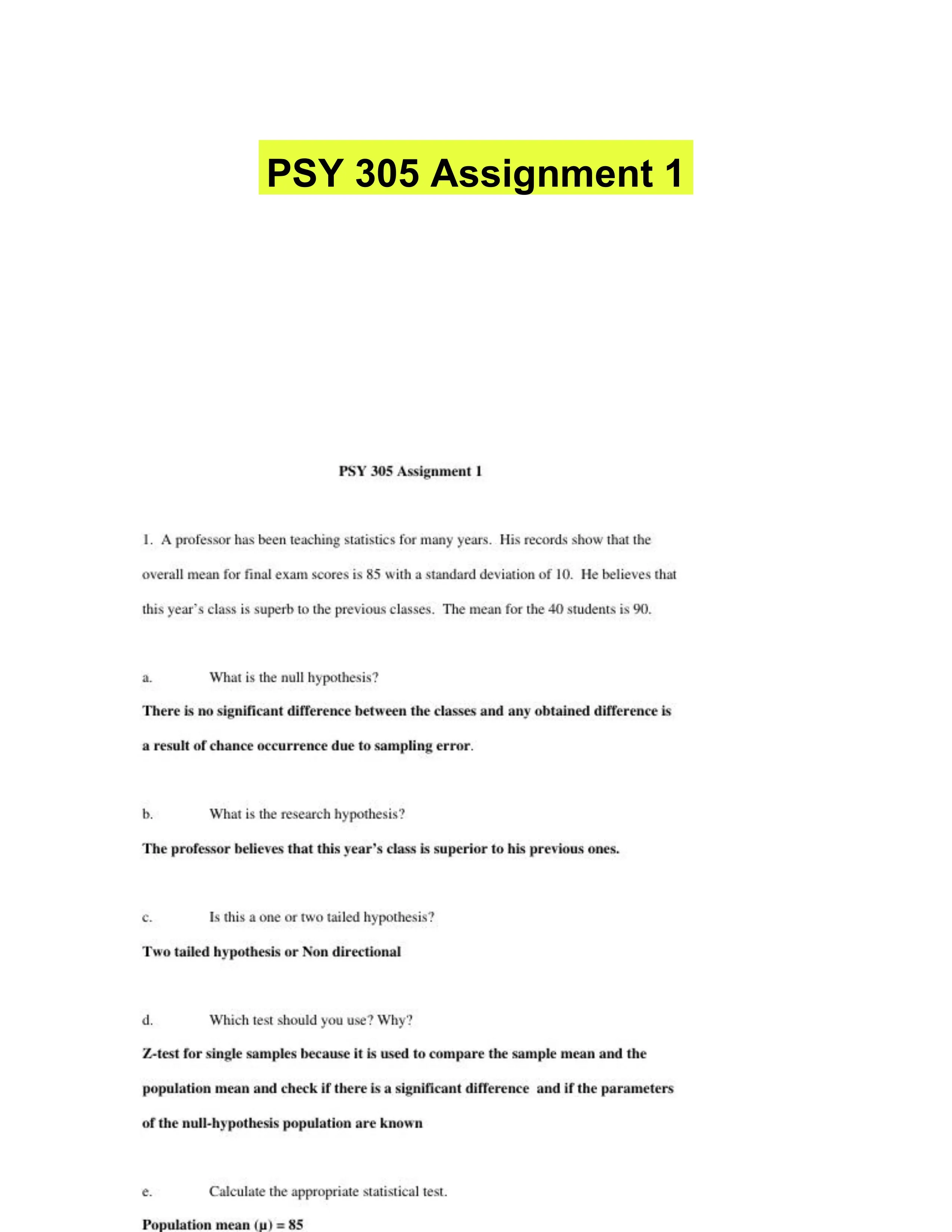 PSY 305 Assignment 1