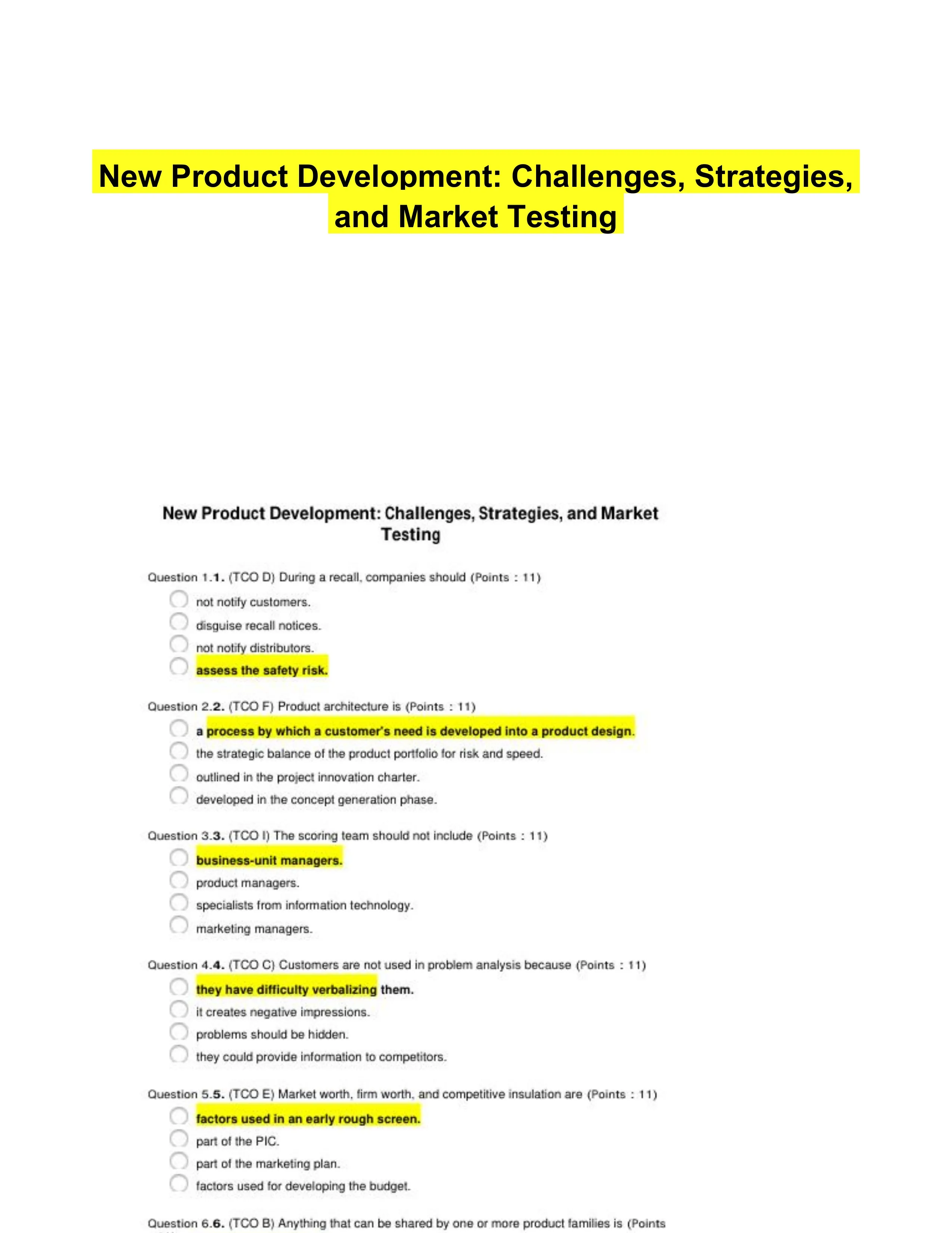 New Product Development: Challenges, Strategies, and Market Testing