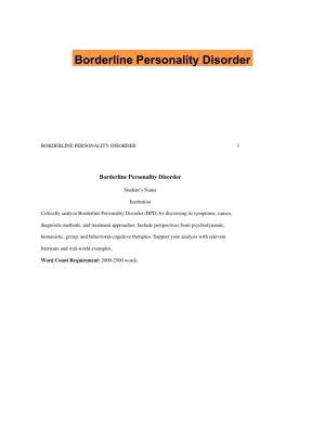 Borderline Personality Disorder