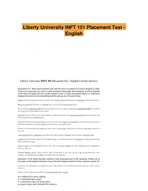 Liberty University INFT 101 Placement Test - English