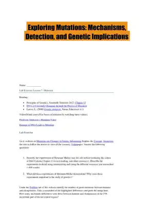 Exploring Mutations: Mechanisms, Detection, and Genetic Implications