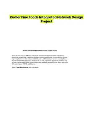 Kudler Fine Foods Integrated Network Design Project