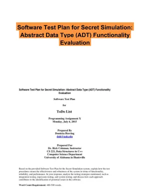 Software Test Plan for Secret Simulation: Abstract Data Type (ADT) Functionality Evaluation