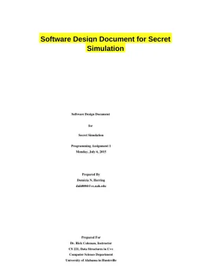 Software Design Document for Secret Simulation