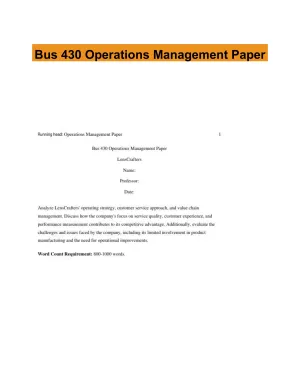 Bus 430 Operations Management Paper