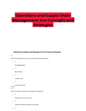 Operations and Supply Chain Management: Key Concepts and Strategies