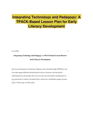 Integrating Technology and Pedagogy: A TPACK-Based Lesson Plan for Early Literacy Development