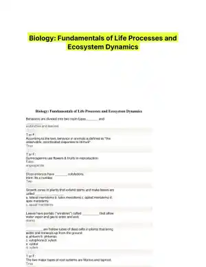 Biology: Fundamentals of Life Processes and Ecosystem Dynamics