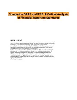 Comparing GAAP and IFRS: A Critical Analysis of Financial Reporting Standards