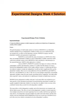Experimental Designs Week 4 Solution