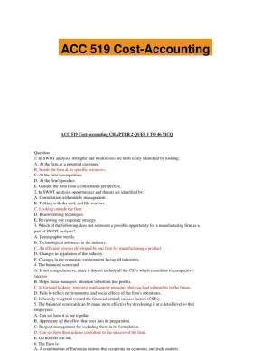 ACC 519 Cost-Accounting