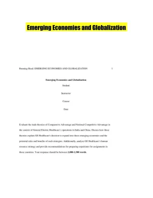 Emerging Economies and Globalization