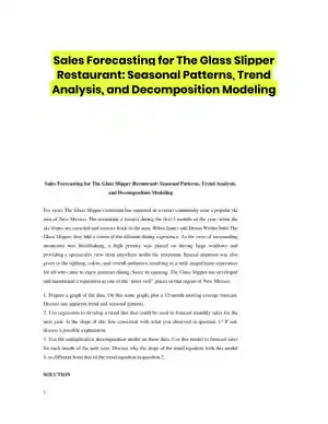Sales Forecasting for The Glass Slipper Restaurant: Seasonal Patterns, Trend Analysis, and Decomposition Modeling