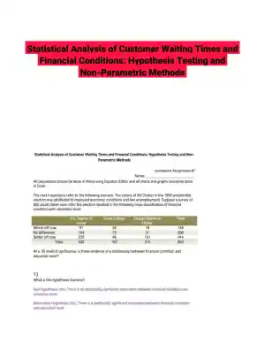 Statistical Analysis of Customer Waiting Times and Financial Conditions: Hypothesis Testing and Non-Parametric Methods