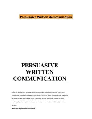 Persuasive Written Communication