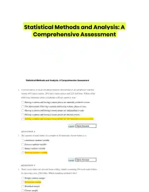 Statistical Methods and Analysis: A Comprehensive Assessment