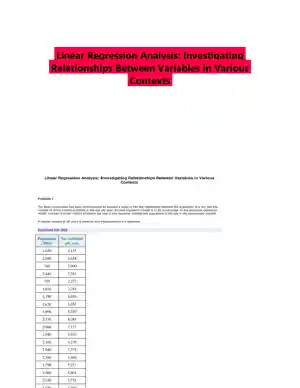 Linear Regression Analysis: Investigating Relationships Between Variables in Various Contexts