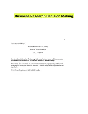 Business Research Decision Making