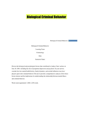 Biological Criminal Behavior