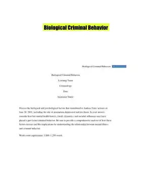 Biological Criminal Behavior