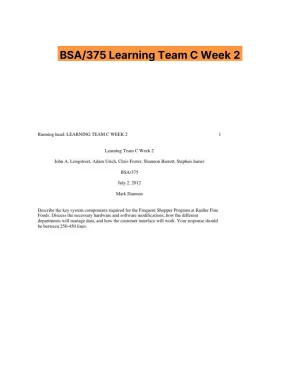 BSA/375 Learning Team C Week 2