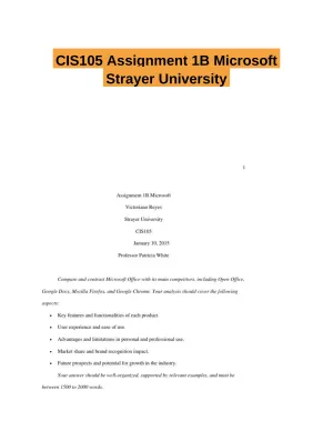 CIS105 Assignment 1B Microsoft Strayer University