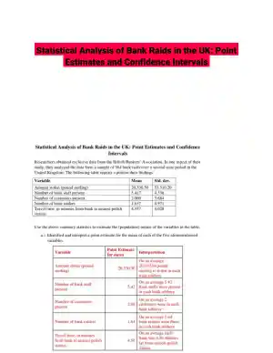 Statistical Analysis of Bank Raids in the UK: Point Estimates and Confidence Intervals