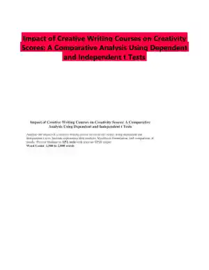 Impact of Creative Writing Courses on Creativity Scores: A Comparative Analysis Using Dependent and Independent t Tests