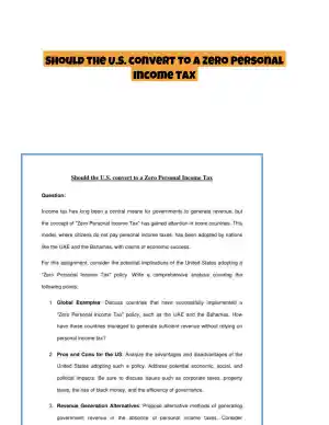 Should the U.S. convert to a Zero Personal Income Tax
