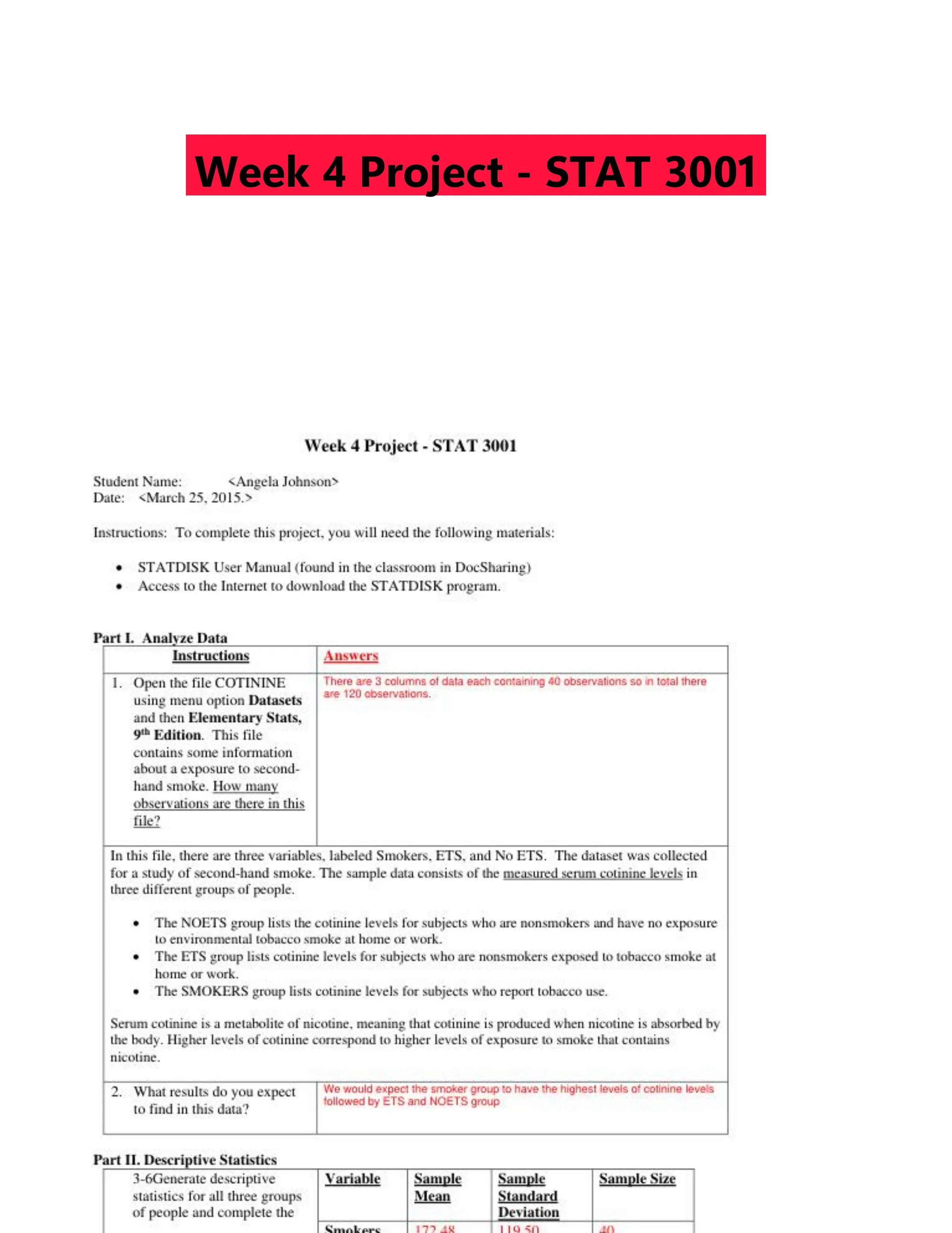 Week 4 Project - STAT 3001