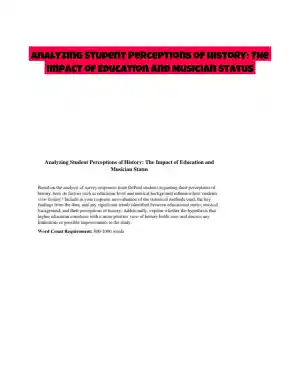 Analyzing Student Perceptions of History: The Impact of Education and Musician Status