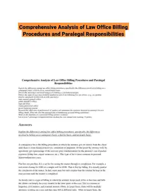 Comprehensive Analysis of Law Office Billing Procedures and Paralegal Responsibilities