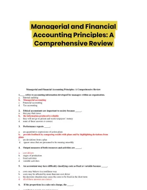 Managerial and Financial Accounting Principles: A Comprehensive Review
