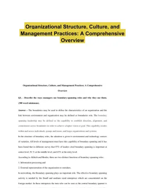 Organizational Structure, Culture, and Management Practices: A Comprehensive Overview