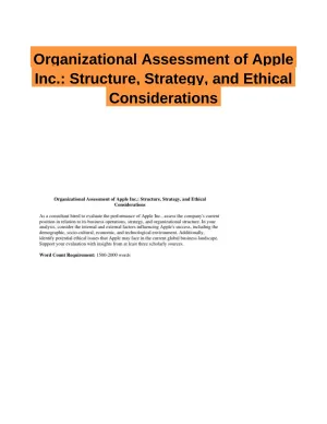 Organizational Assessment of Apple Inc.: Structure, Strategy, and Ethical Considerations
