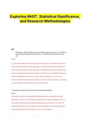 Exploring NHST, Statistical Significance, and Research Methodologies