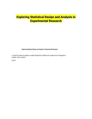 Exploring Statistical Design and Analysis in Experimental Research