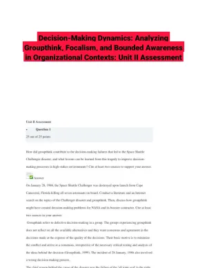 Decision-Making Dynamics: Analyzing Groupthink, Focalism, and Bounded Awareness in Organizational Contexts: Unit II Assessment