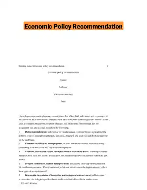 Economic Policy Recommendation