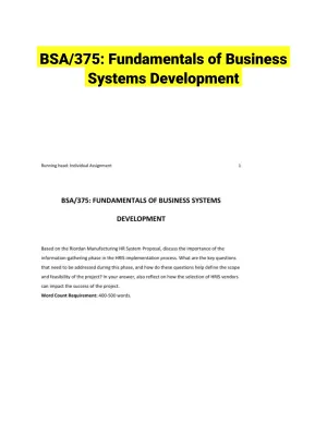 BSA/375: Fundamentals of Business Systems Development