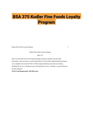 BSA 375 Kudler Fine Foods Loyalty Program