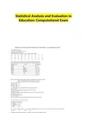 Statistical Analysis and Evaluation in Education: Computational Exam