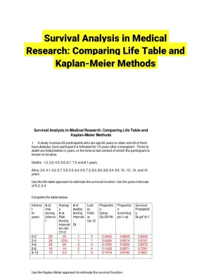 Survival Analysis in Medical Research: Comparing Life Table and Kaplan-Meier Methods